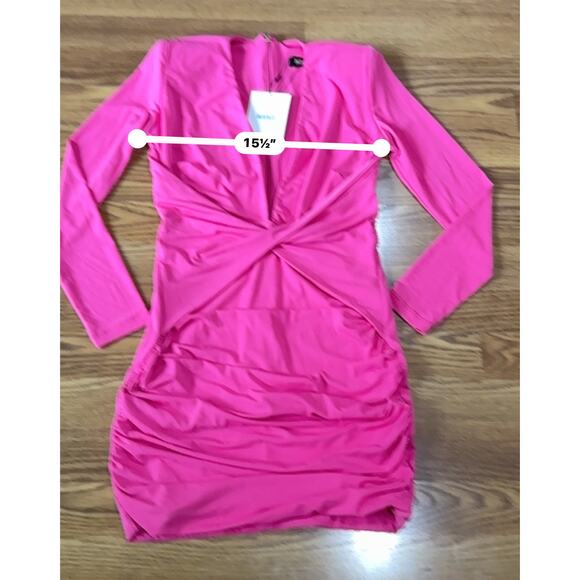 Nookie mini bodycon Envy Neon Pink Mini Dress size XL - Picture 5 of 14